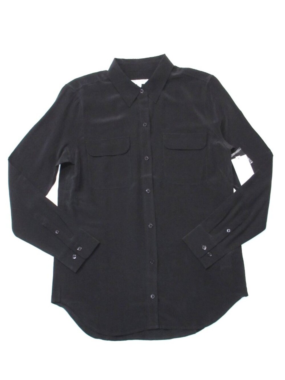 NWT Equipment Slim Signature in Eclipse Washed Black Silk Button Down Shirt M - Picture 6 of 10